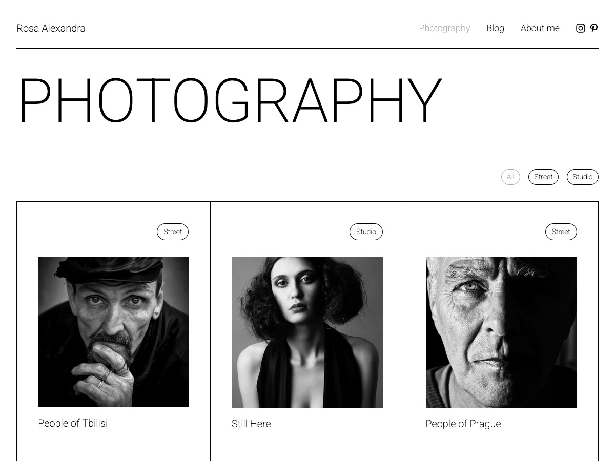 Minimal Photography Blog theme screenshot