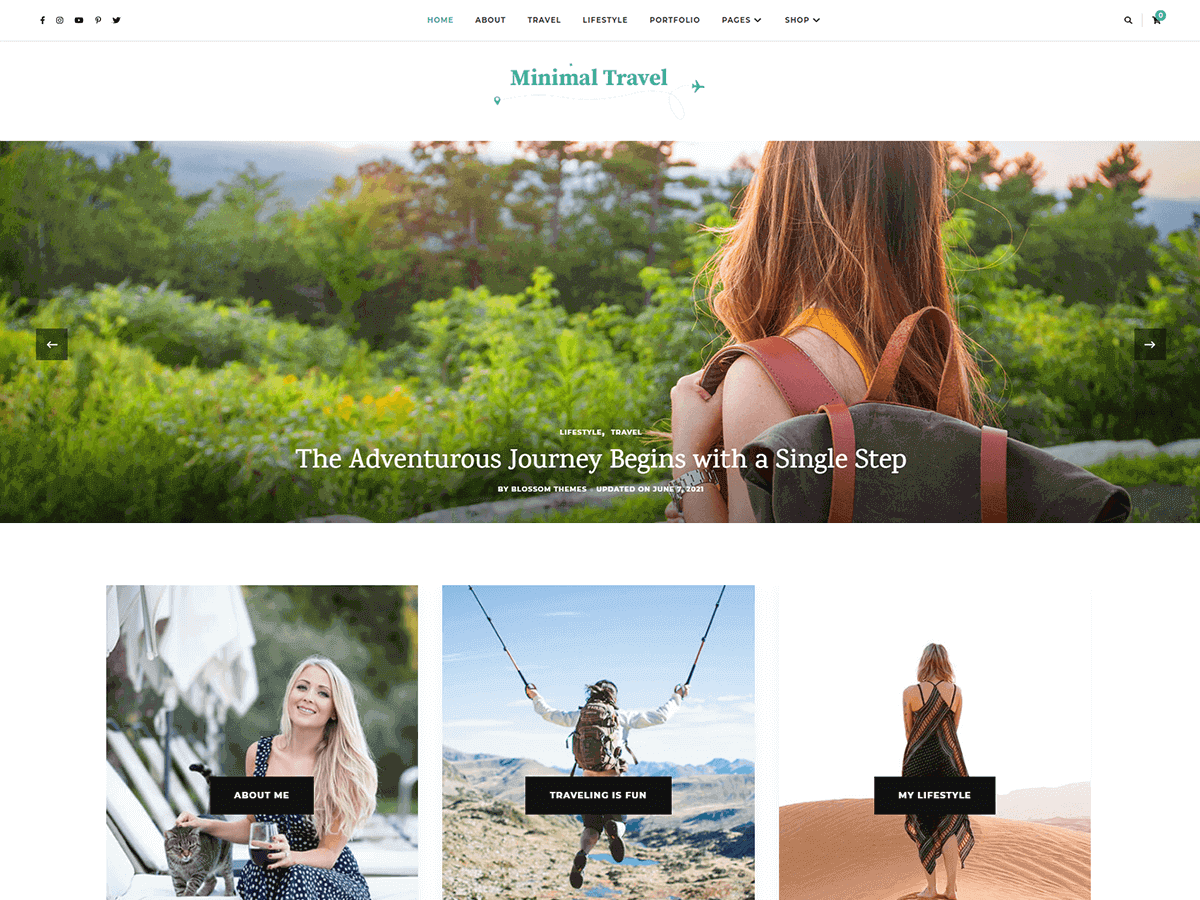 Minimal Travel theme screenshot