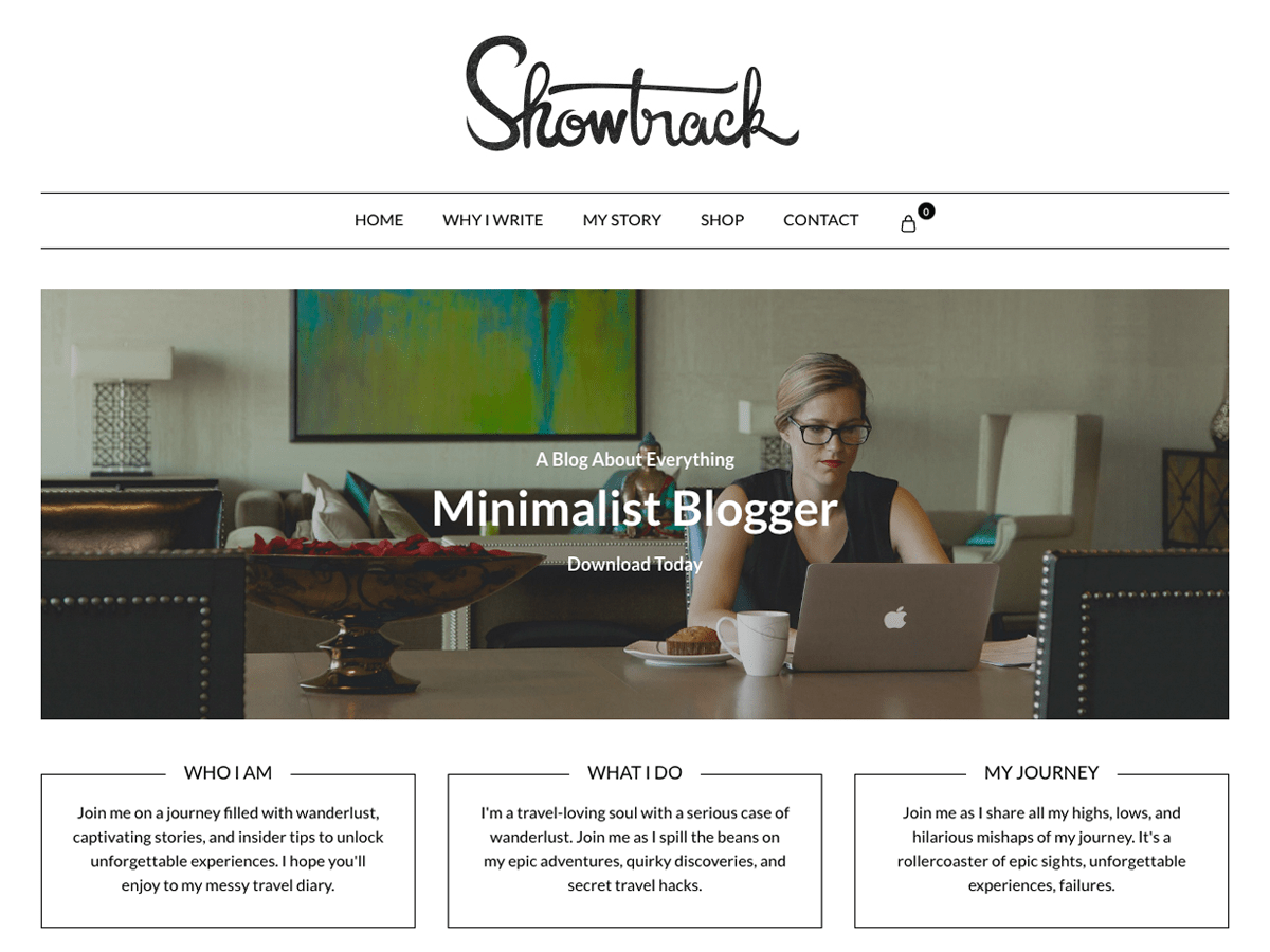 Minimalist Blogger X theme screenshot