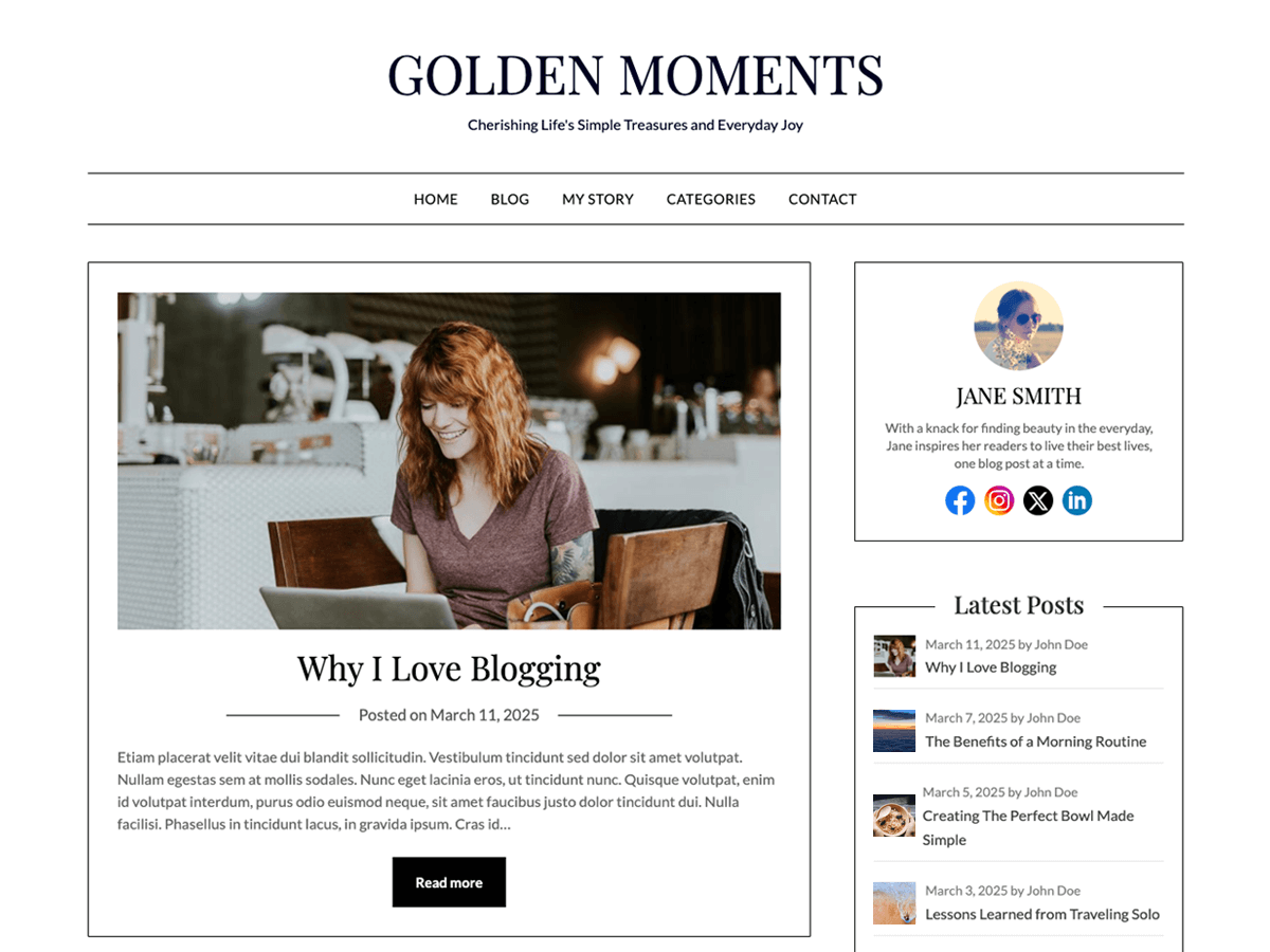 Minimalistblog Stories theme screenshot