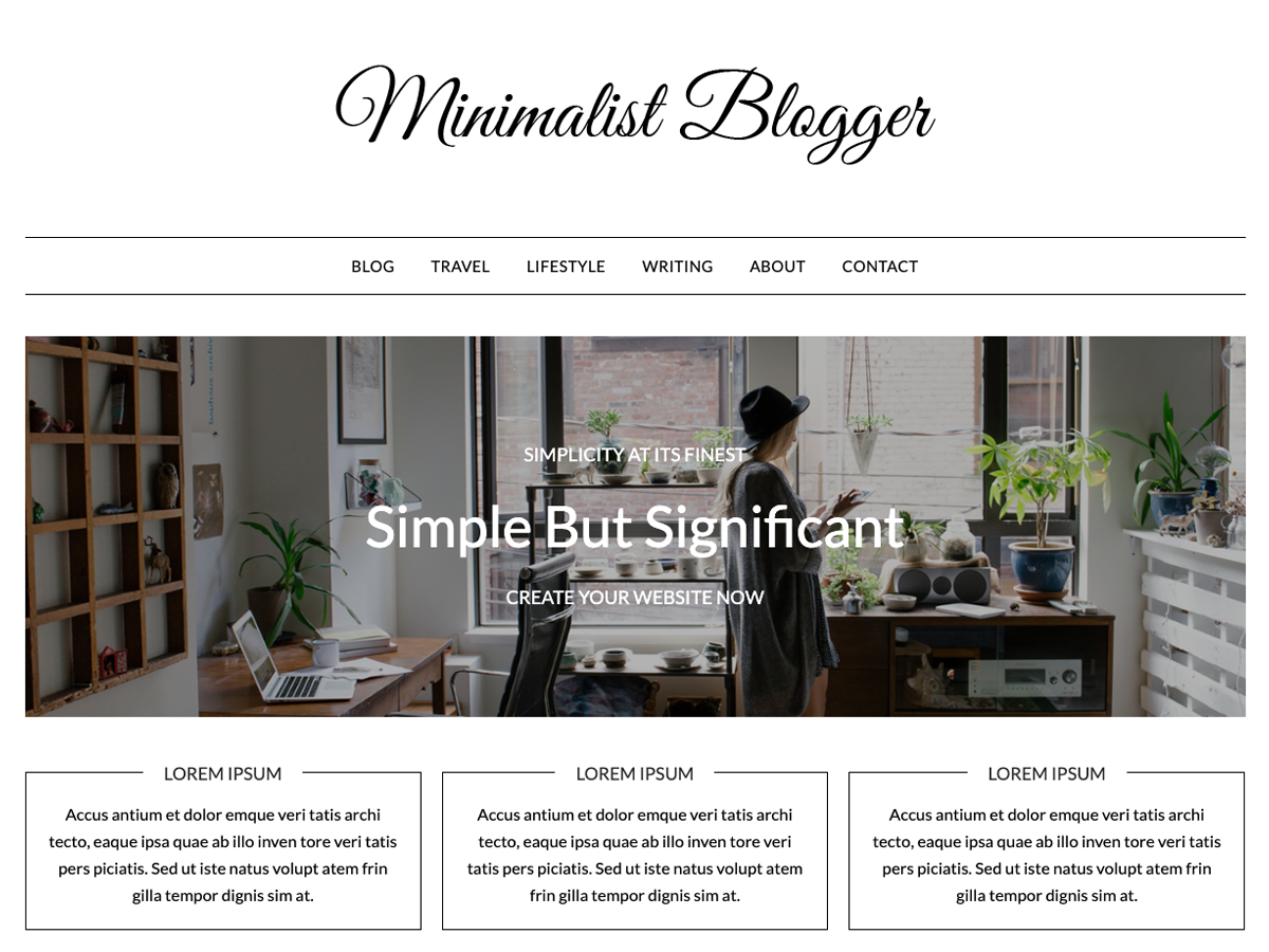 MinimalistBlogger theme screenshot