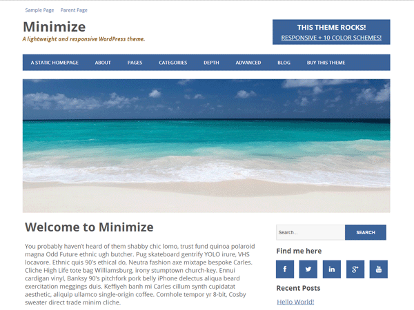 Minimize theme screenshot