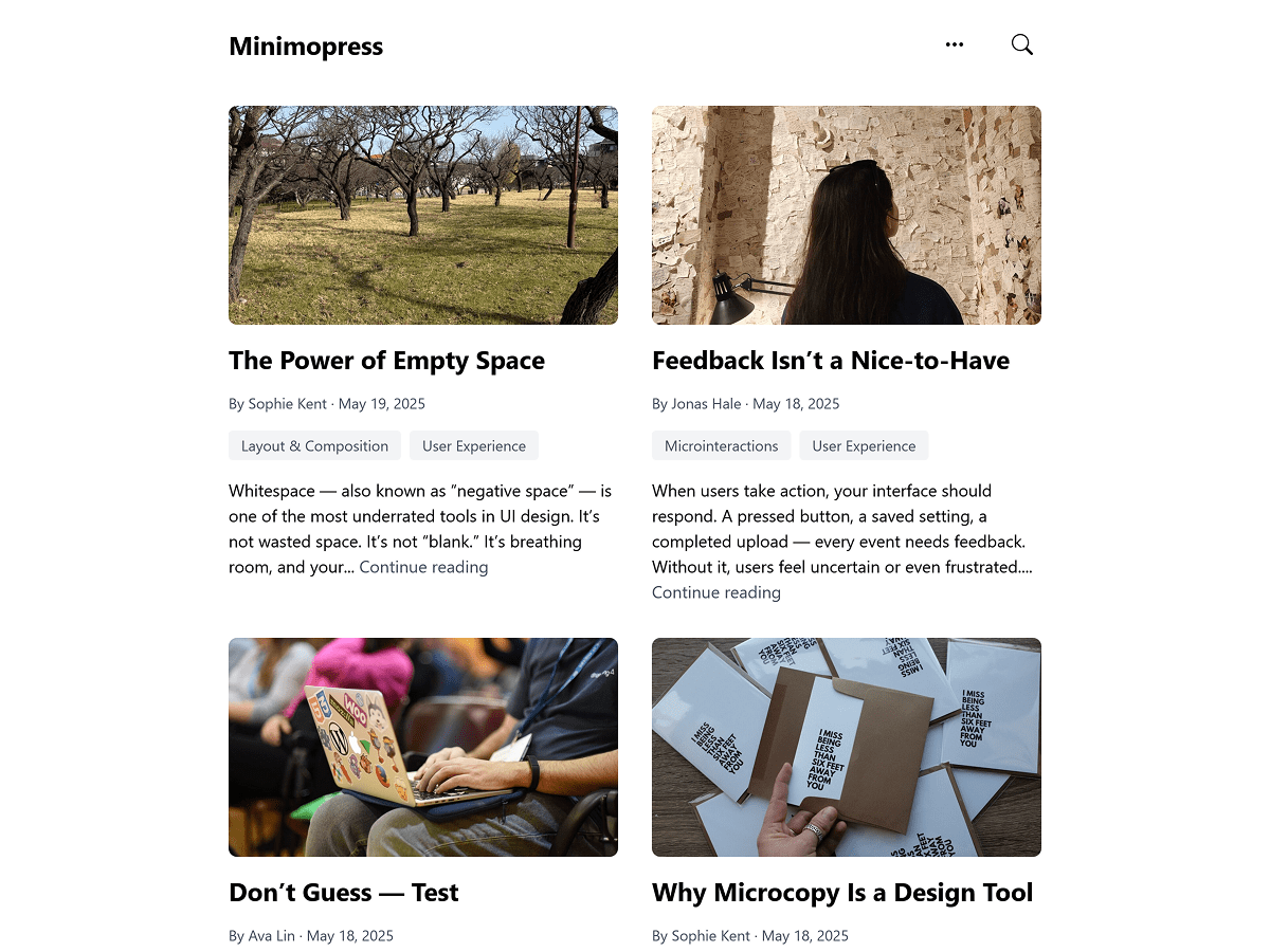 Minimopress theme screenshot