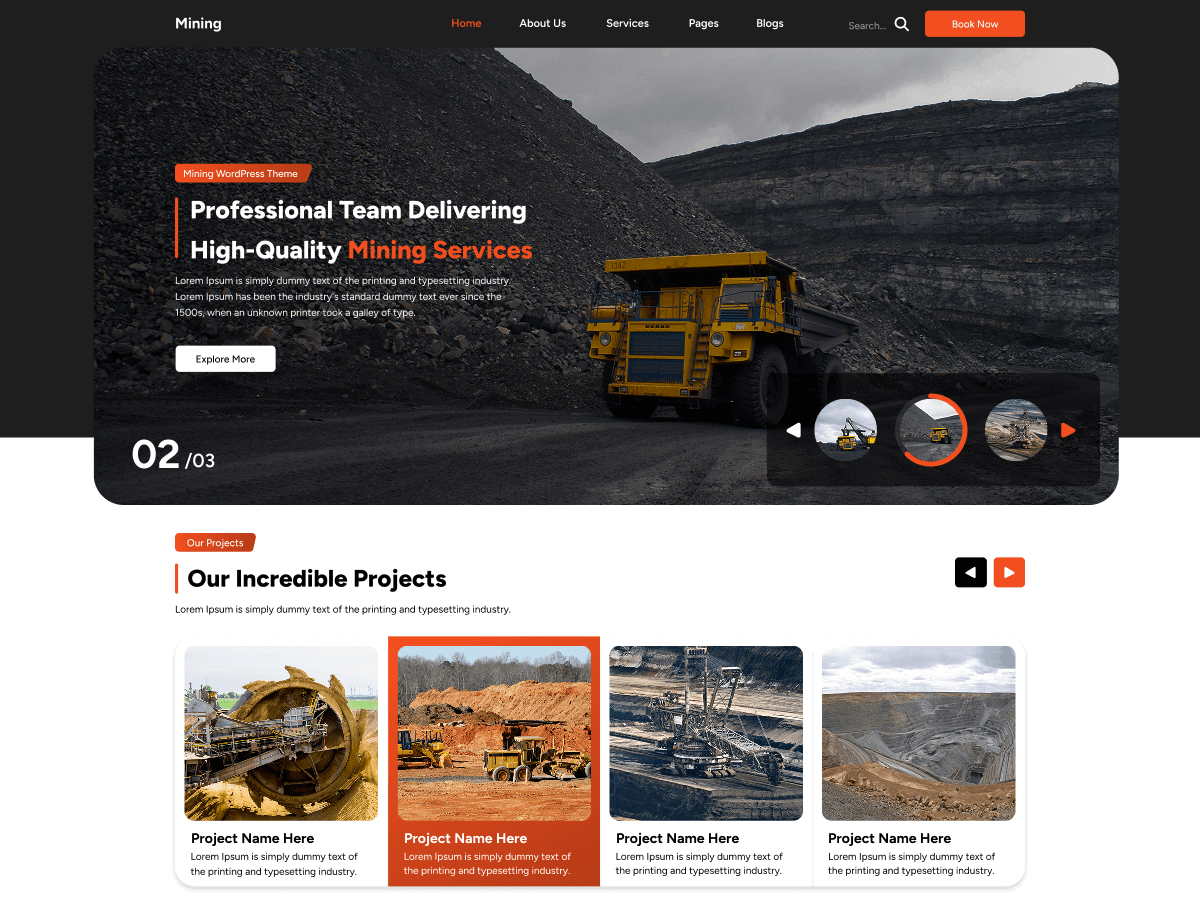 Mining Industry theme screenshot