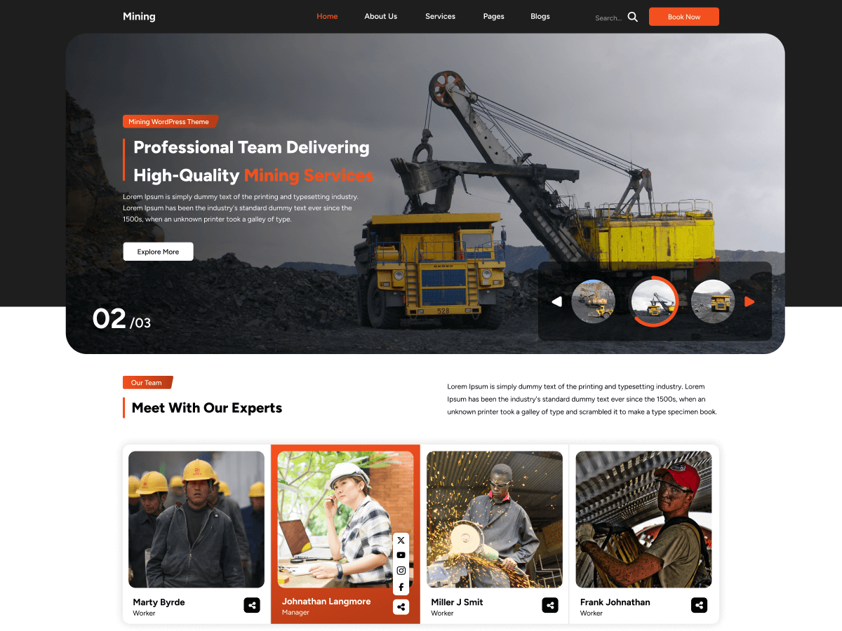 Mining Logistic theme screenshot