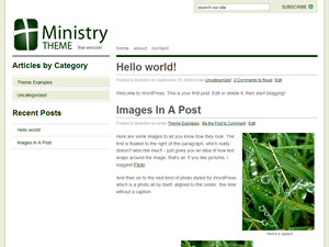 Ministry Free theme screenshot