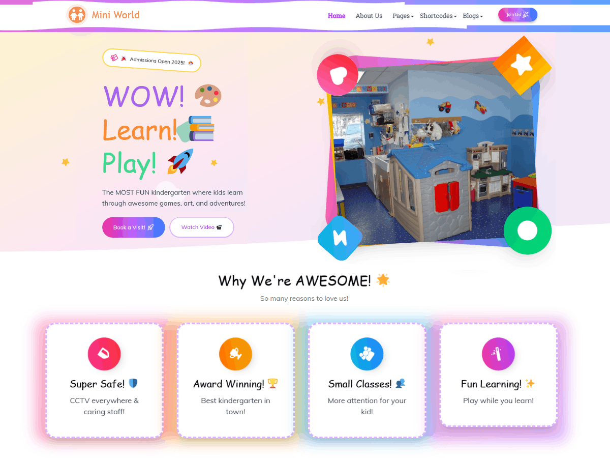 Miniworld kindergarten theme screenshot