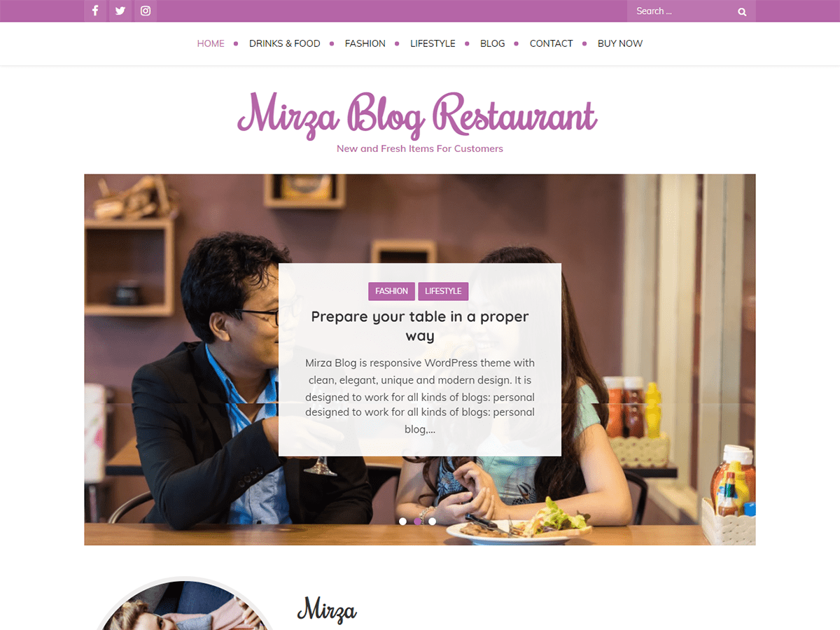 Mirza Blog theme screenshot
