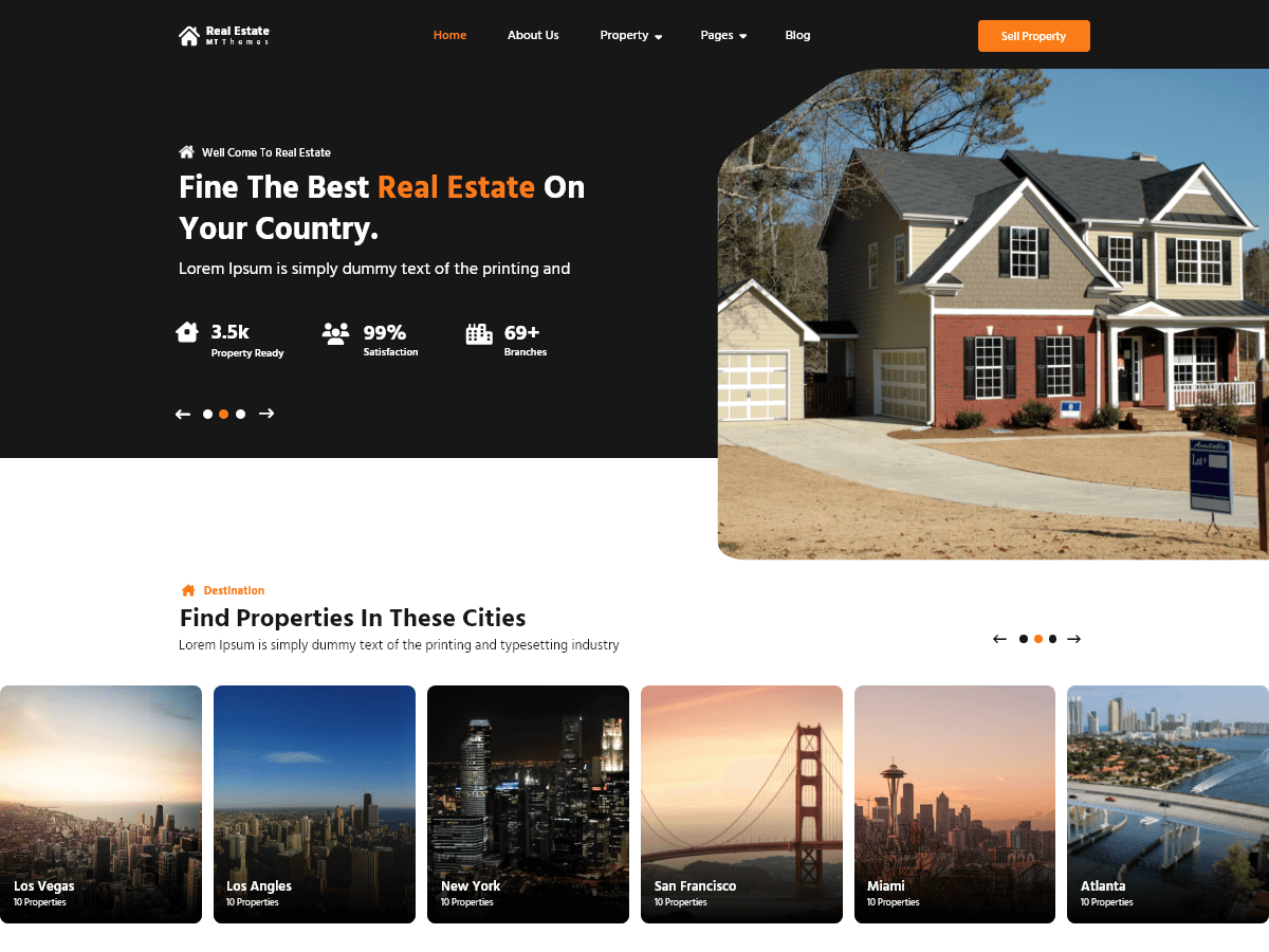 Mizan Real Estate theme screenshot