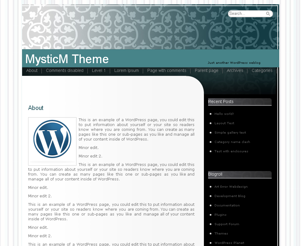 MMistique theme screenshot