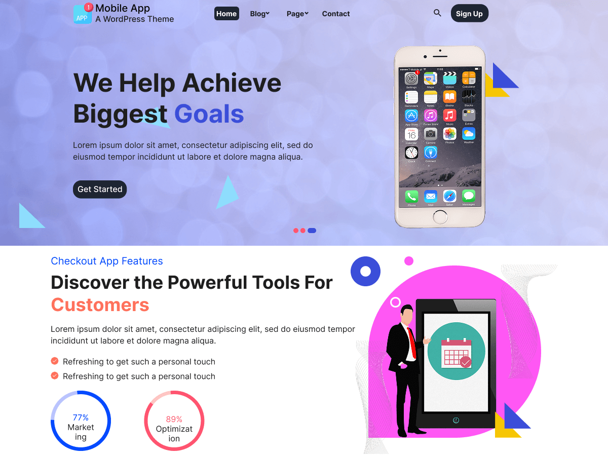 Mobile App Launch theme screenshot