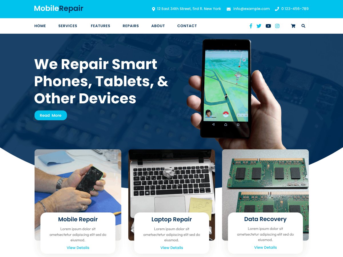 Mobile Repair Services theme screenshot