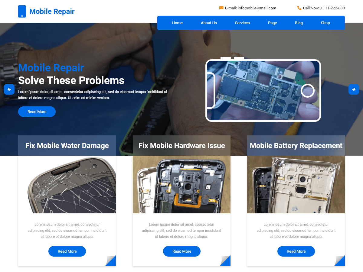 Mobile Repair Shop theme screenshot