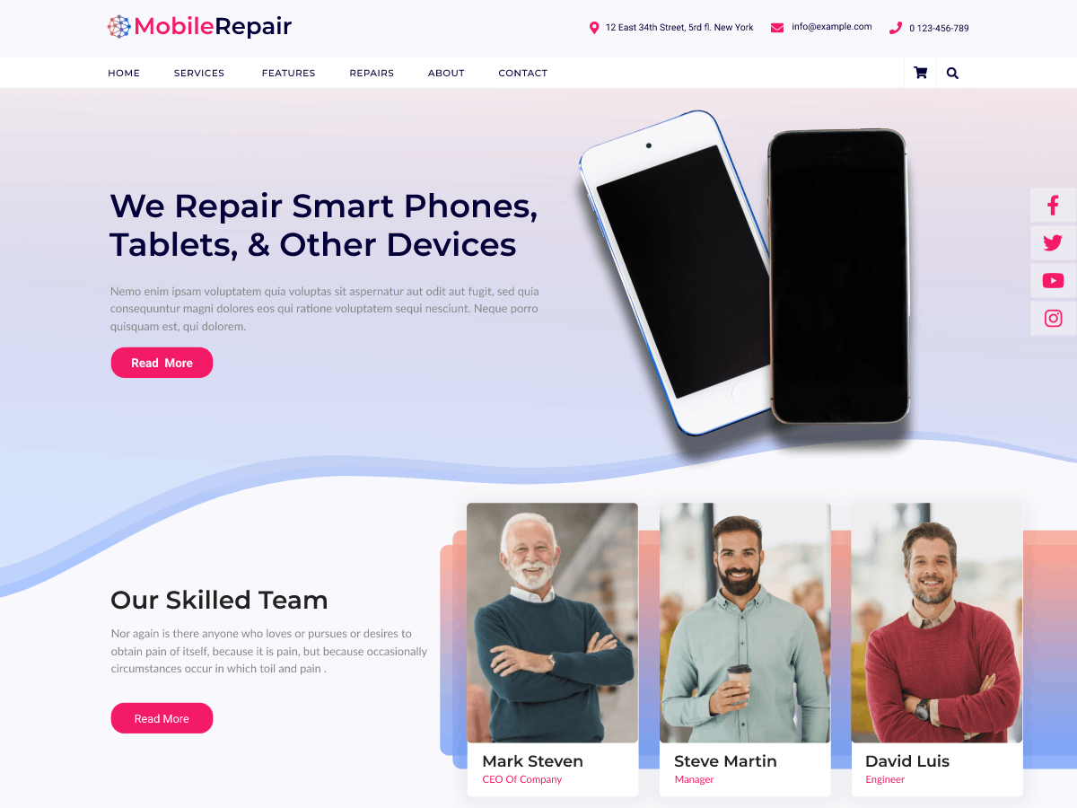 Mobile Repair Zone theme screenshot
