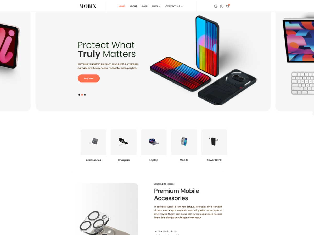 Mobix Store theme screenshot