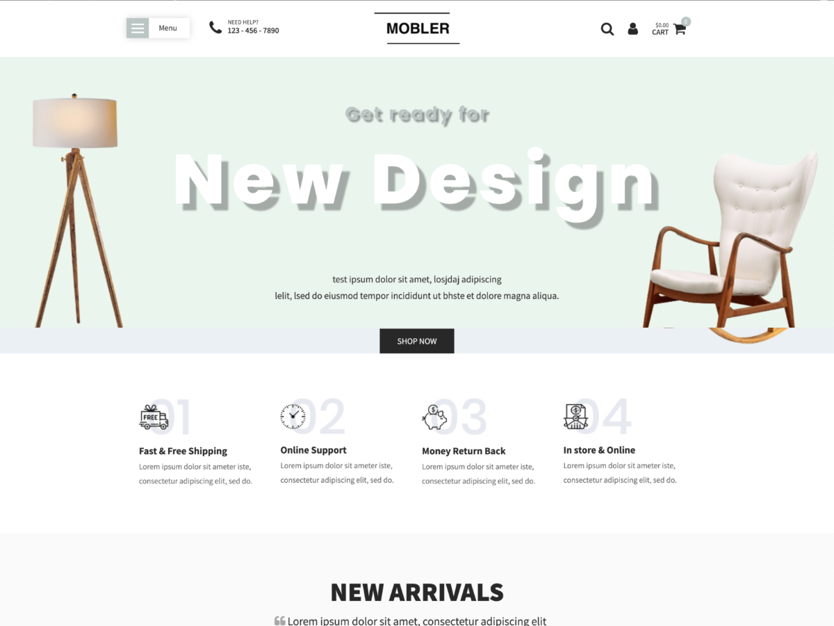 Mobler Ecommerce theme screenshot