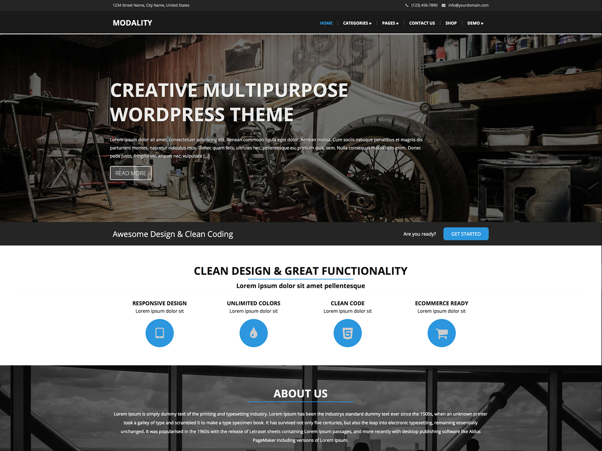 Modality theme screenshot