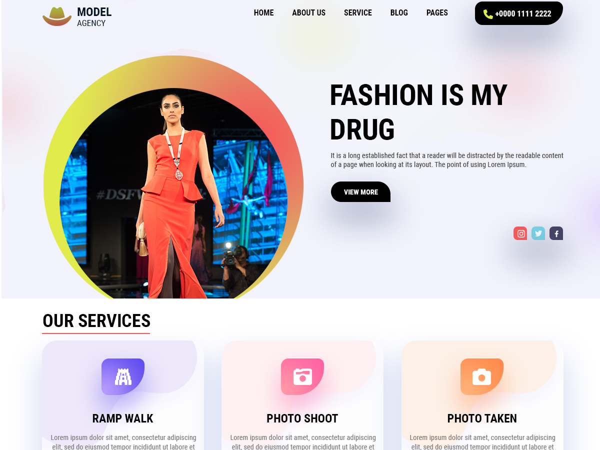 Model Agency theme screenshot