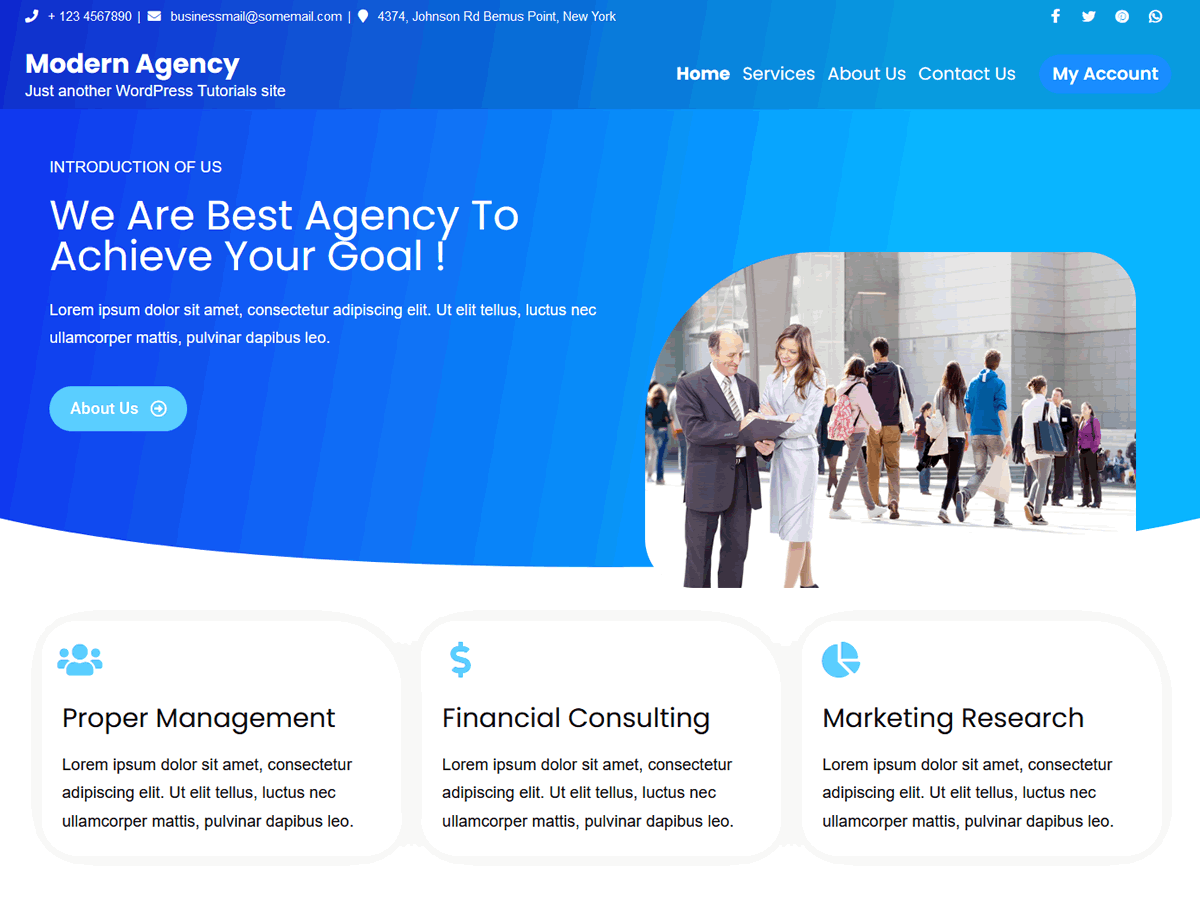 Modern Agency theme screenshot