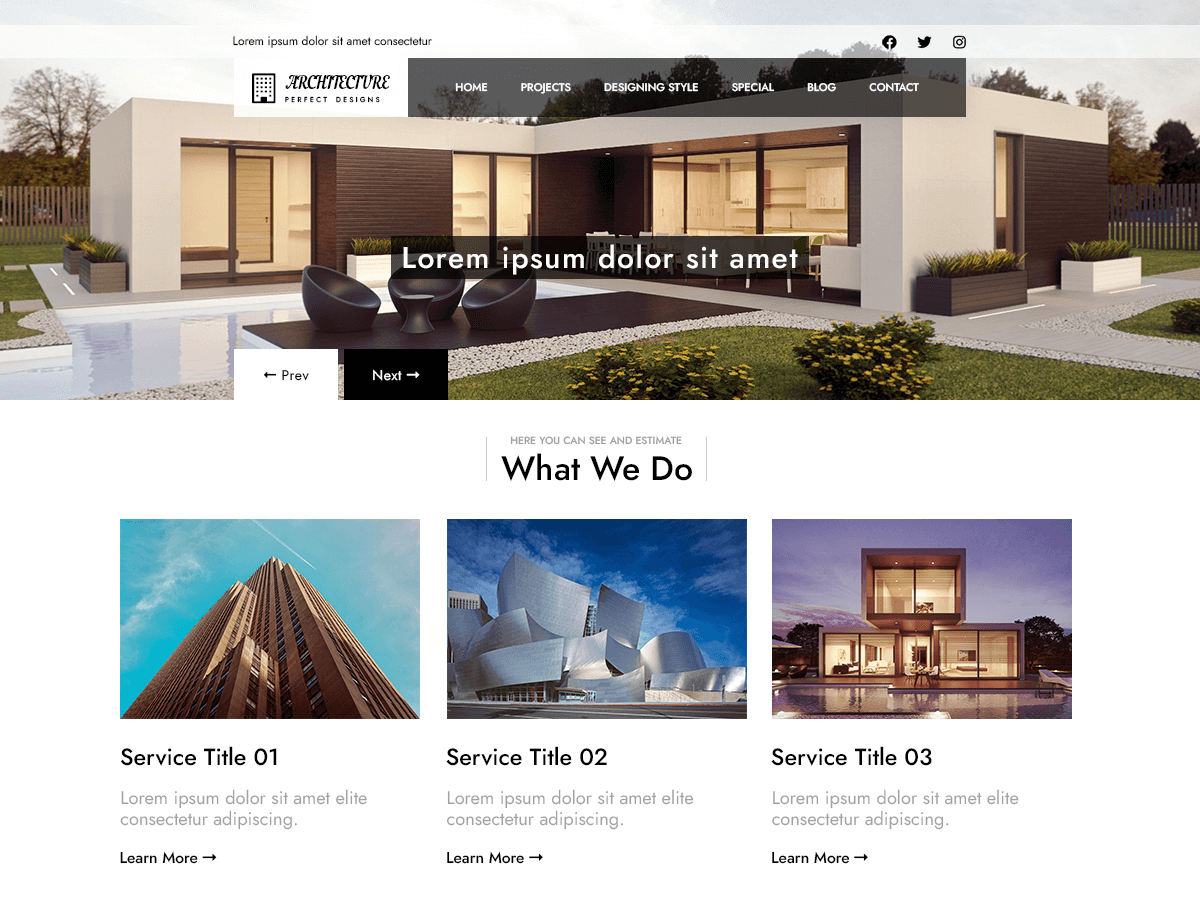 Modern Architecture theme screenshot