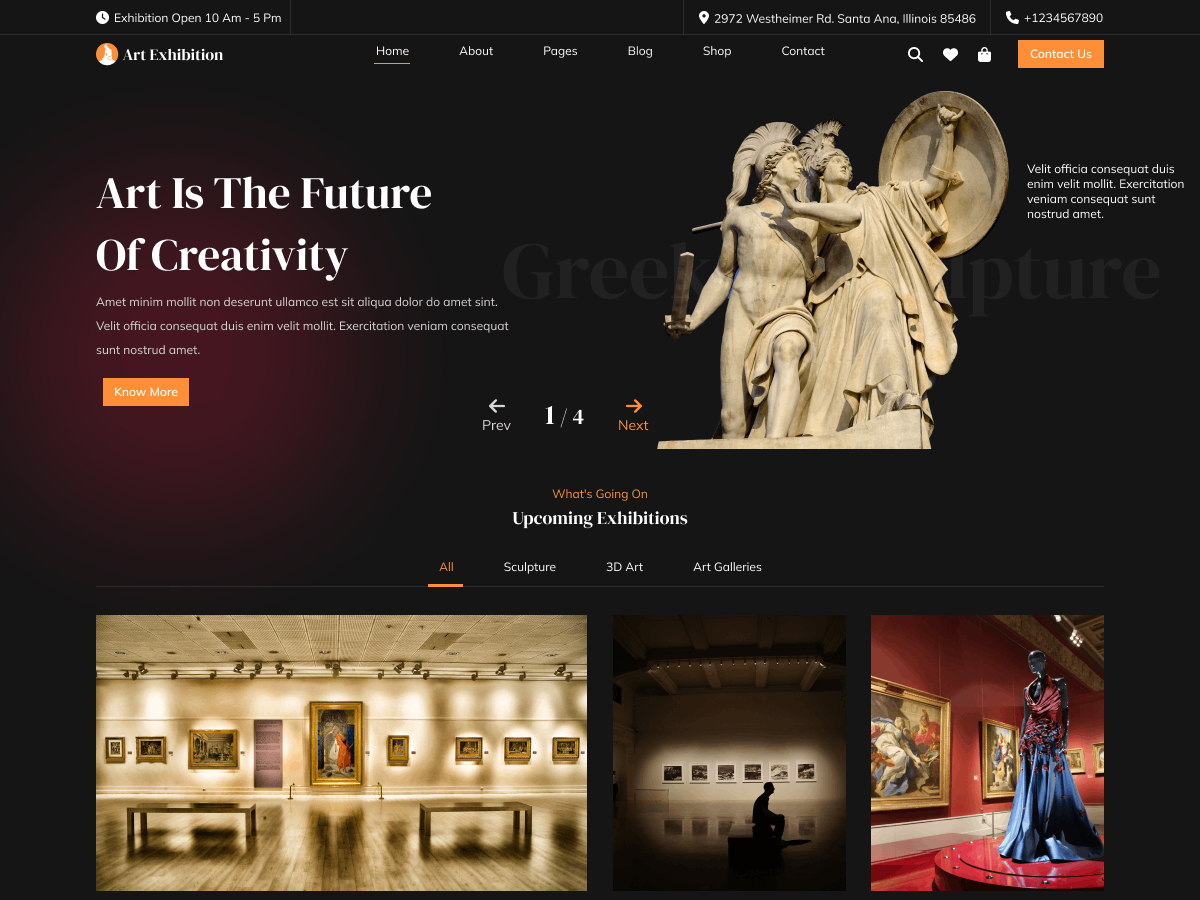 Modern Art Gallery theme screenshot