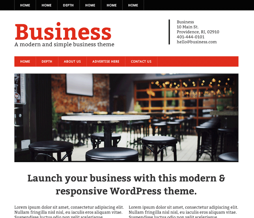 Modern Business theme screenshot