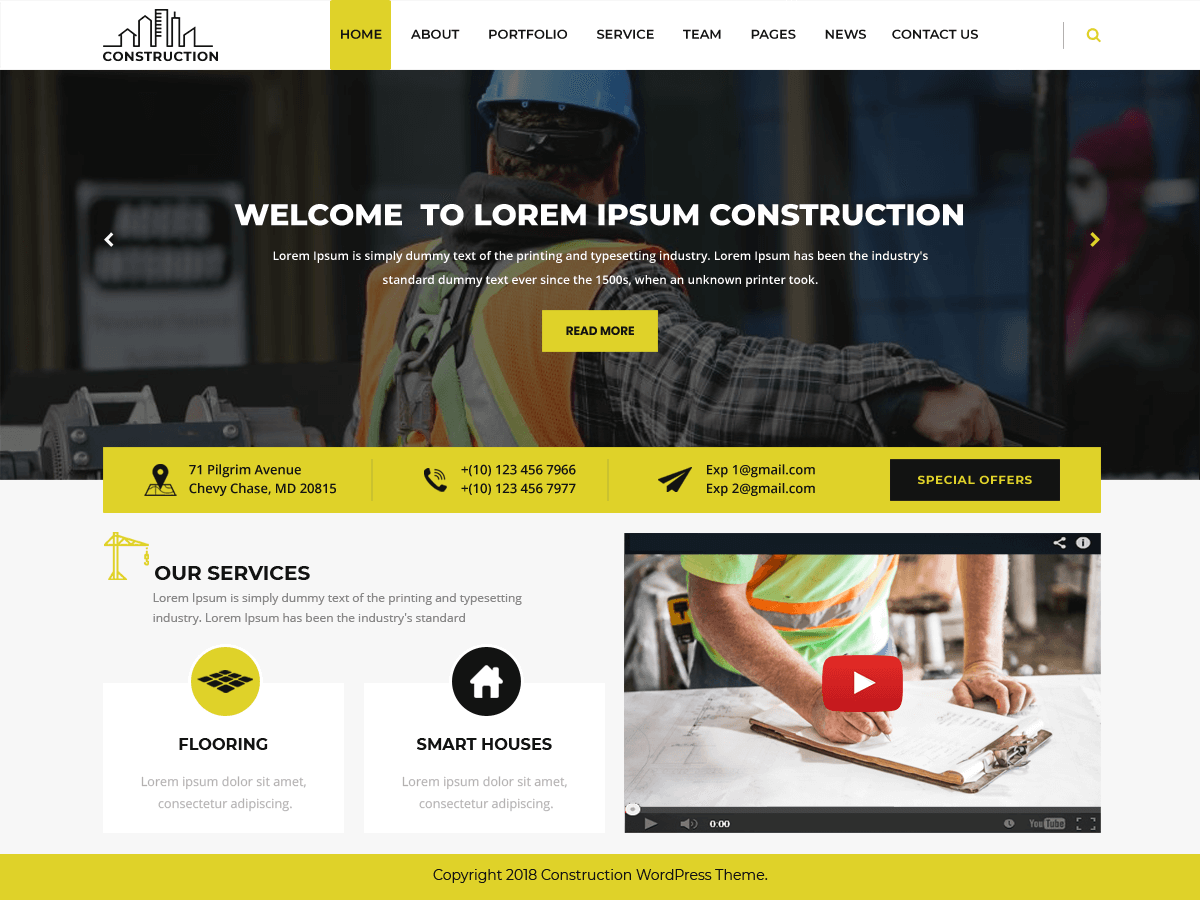 Modern Construction theme screenshot