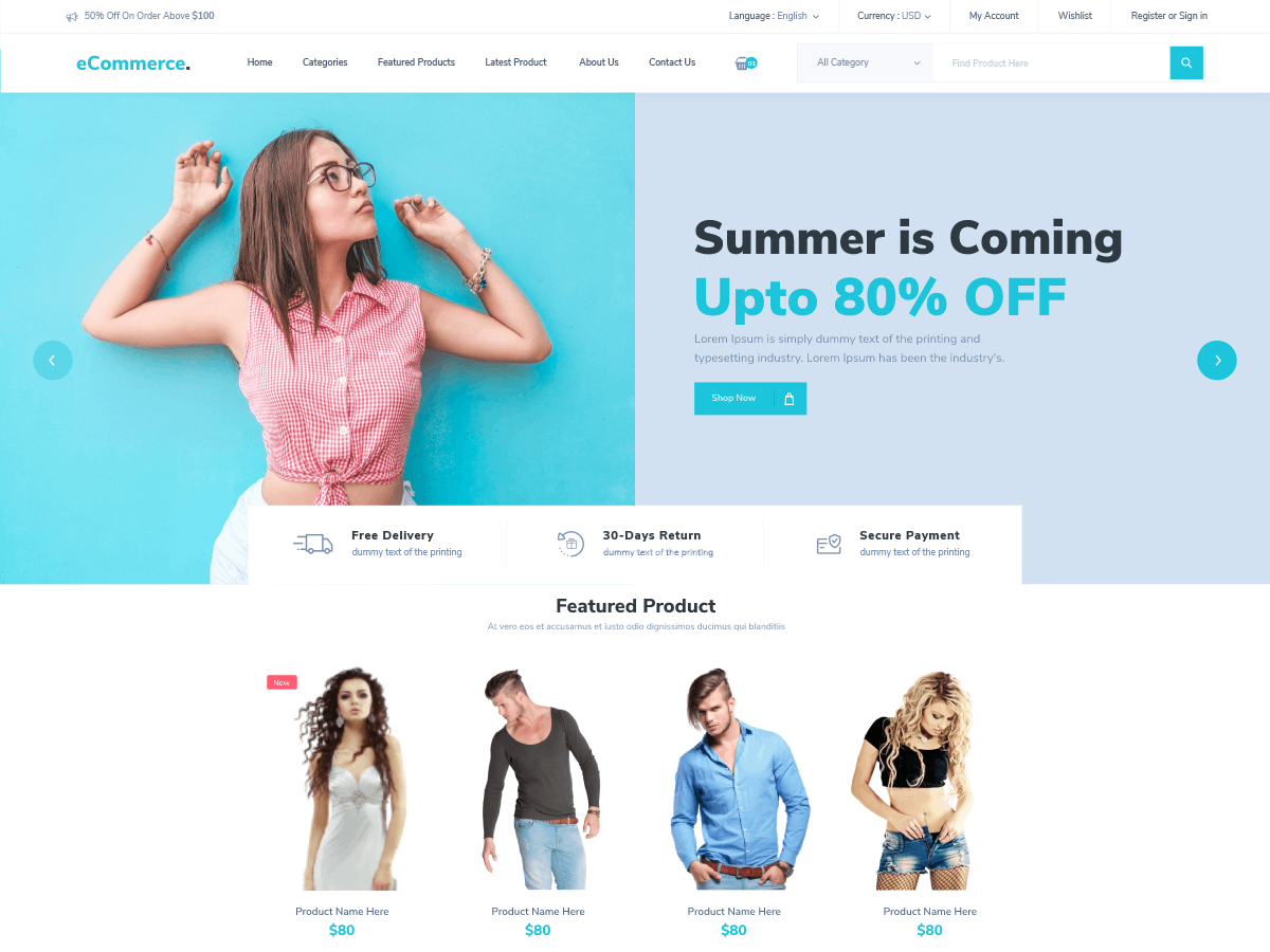 Modern Ecommerce theme screenshot