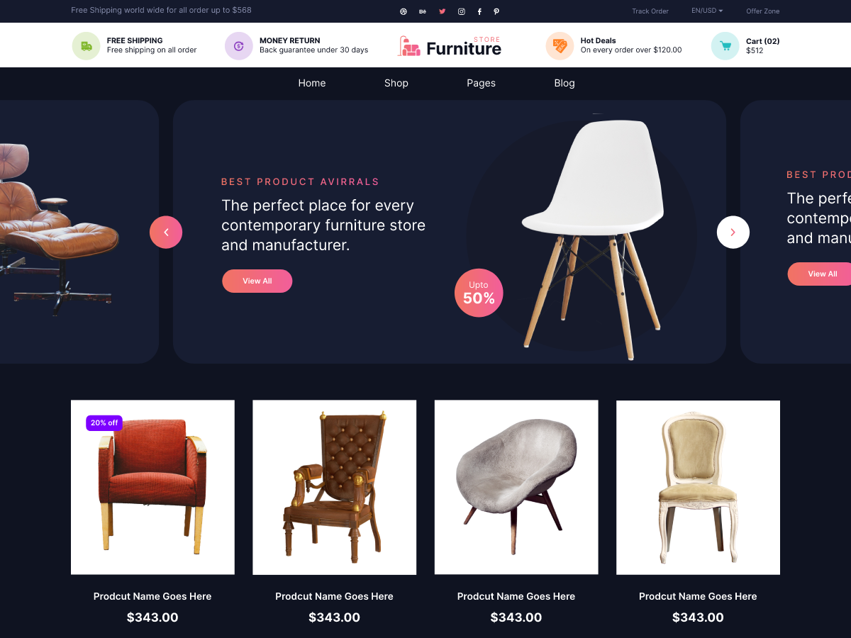 Modern Furniture Store theme screenshot