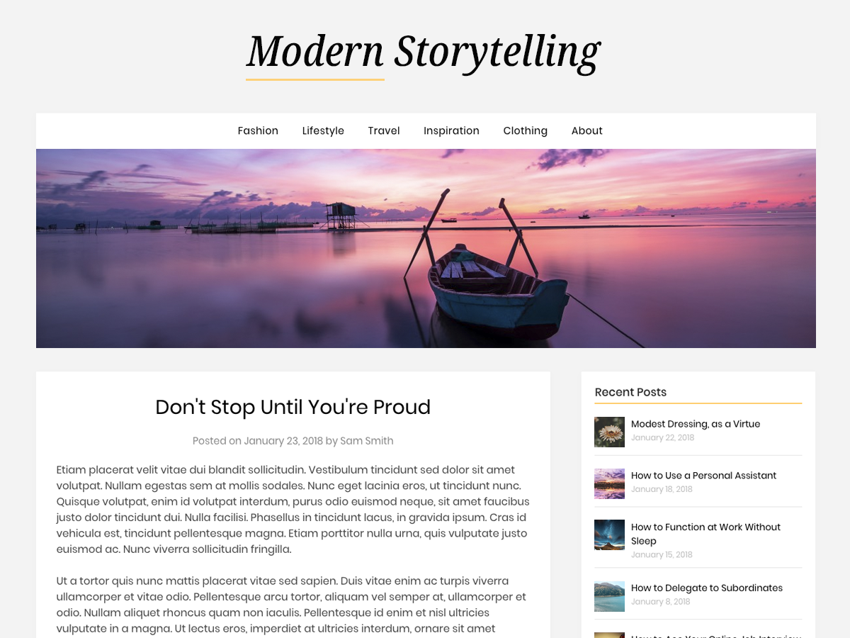 Modern Storytelling theme screenshot