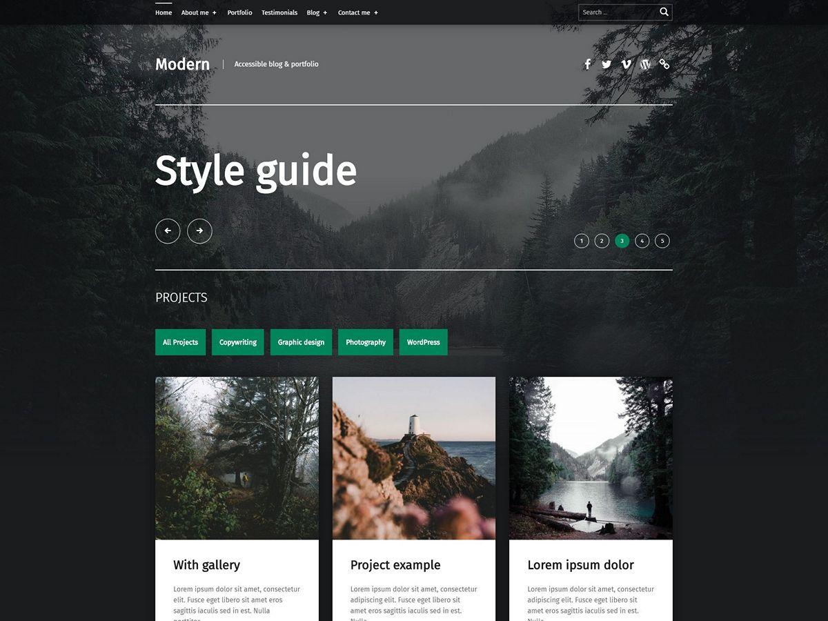Modern theme screenshot