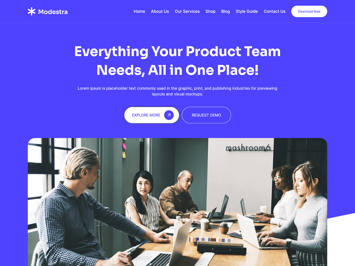 Modestra theme screenshot