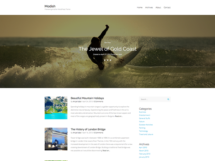 Modish theme screenshot