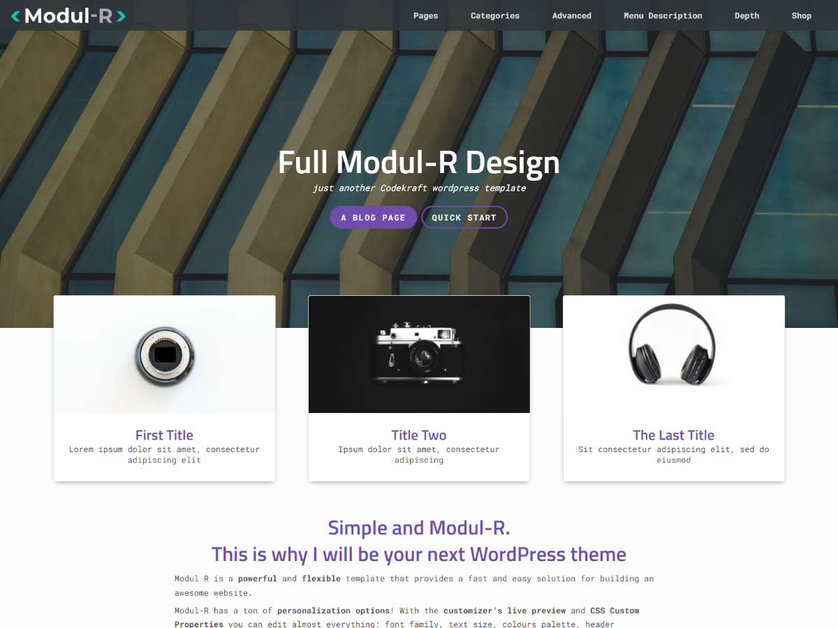 Modul-R theme screenshot