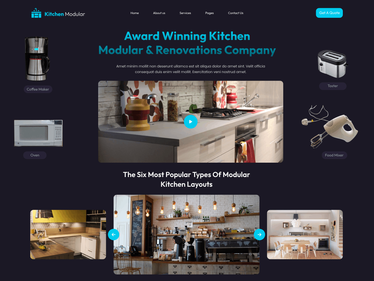 Modular Kitchen theme screenshot