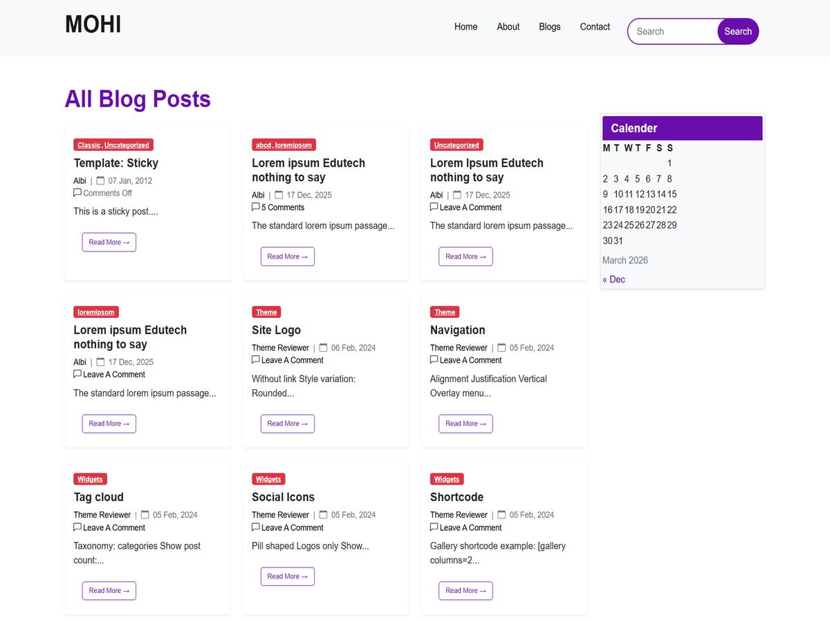 MOHI theme screenshot