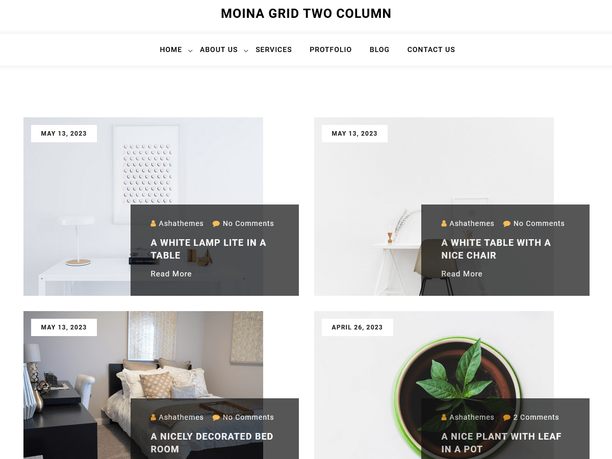Moina Grid Two Column theme screenshot