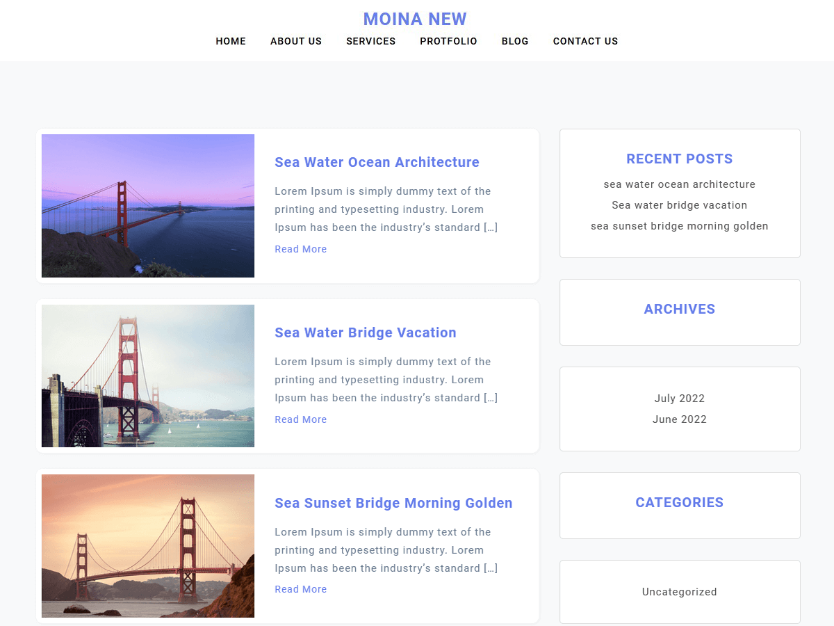 Moina New theme screenshot