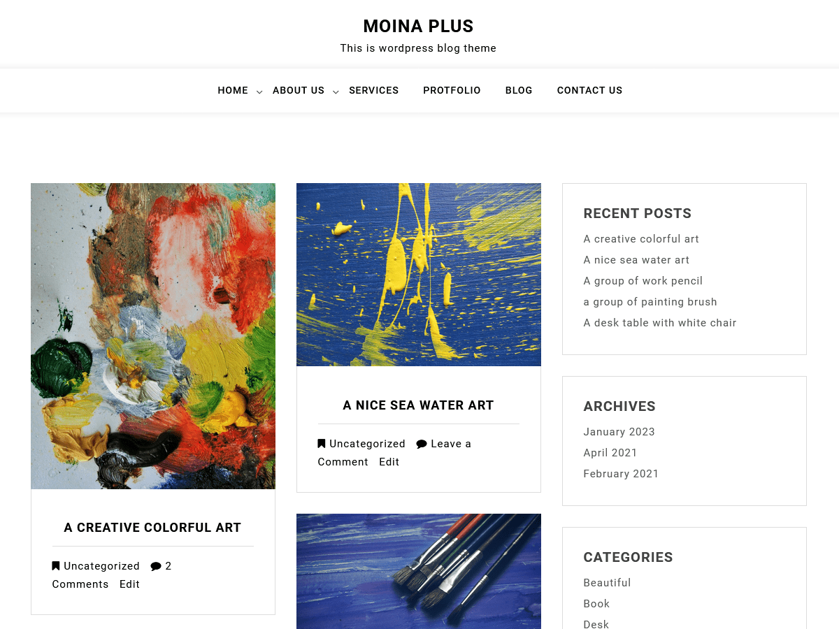 Moina Plus theme screenshot