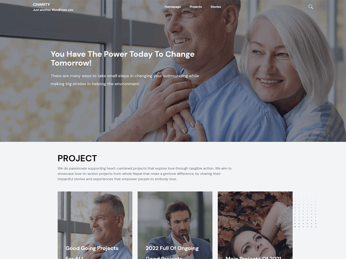 Monal Charity theme screenshot