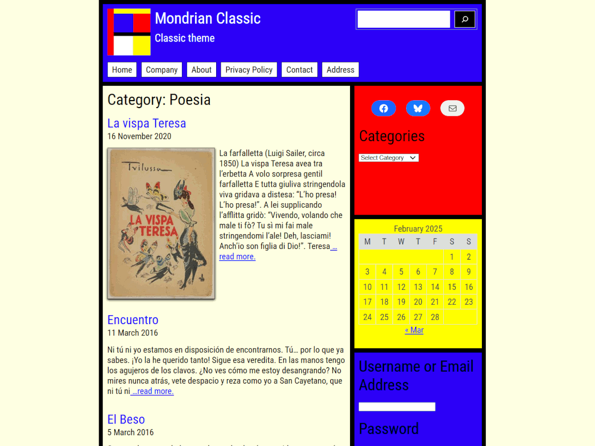 Mondrian Classic theme screenshot