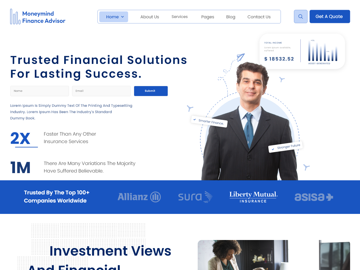 Moneymind Finance Advisor theme screenshot