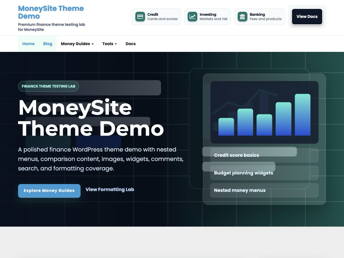 Moneysite theme screenshot
