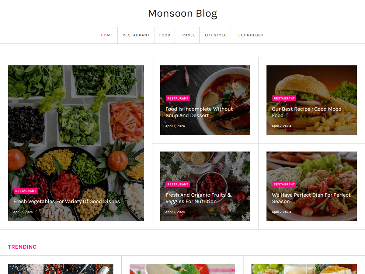 Monsoon Blog theme screenshot