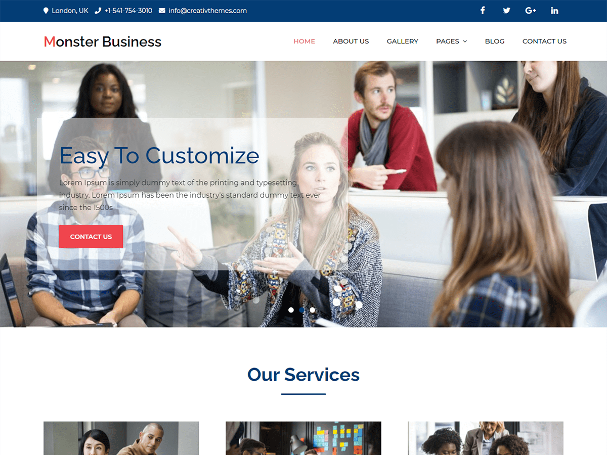 Monster Business theme screenshot