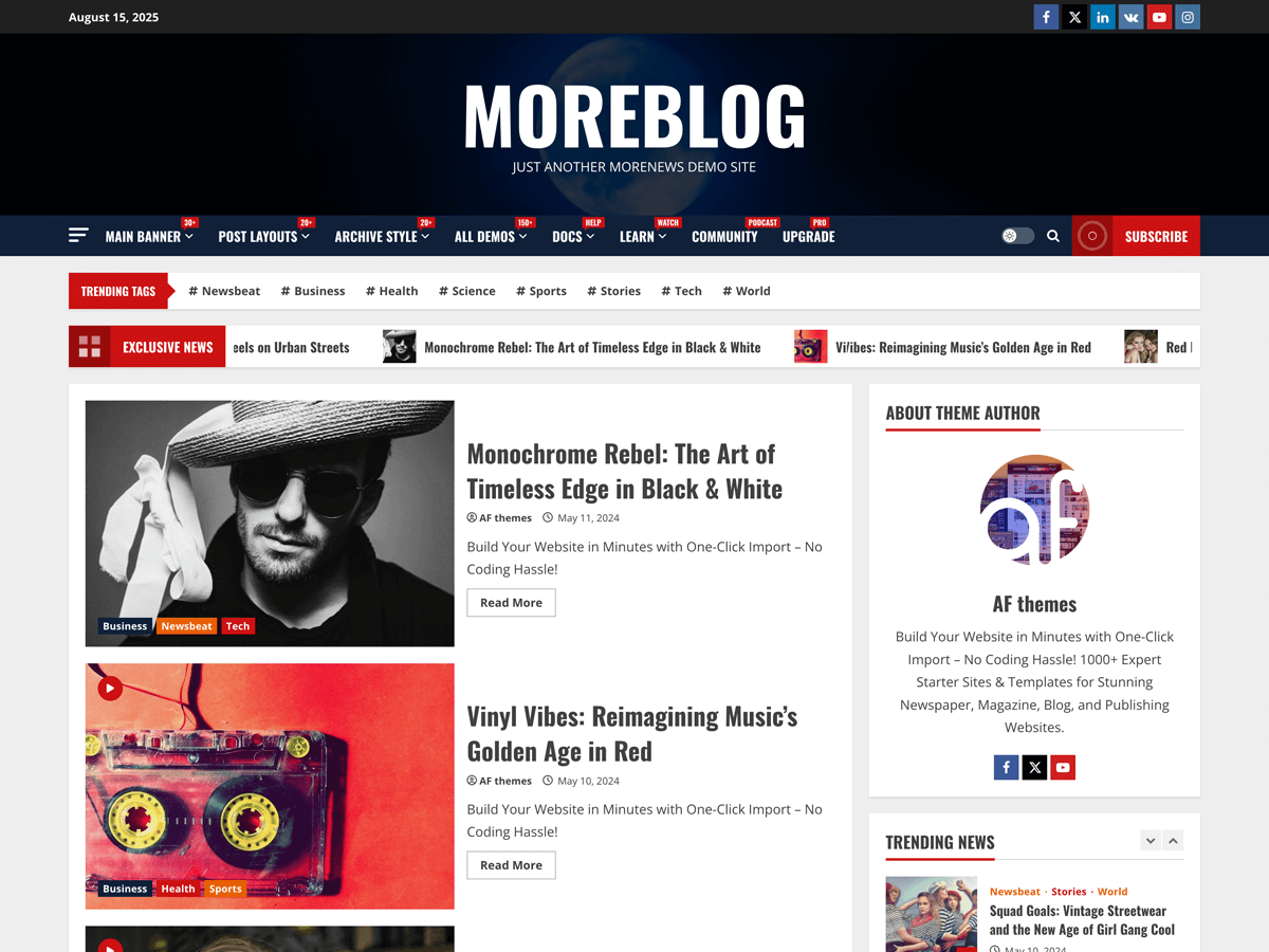 MoreBlog theme screenshot