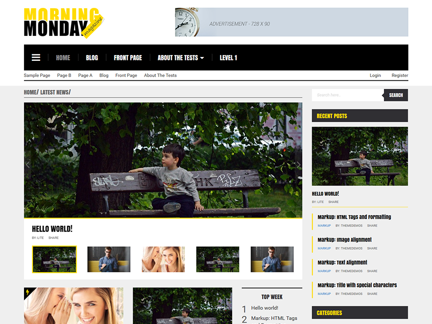Morning Monday Lite theme screenshot