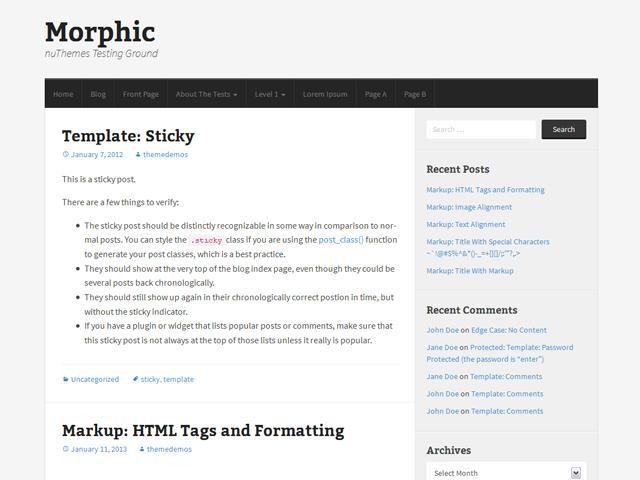 Morphic theme screenshot