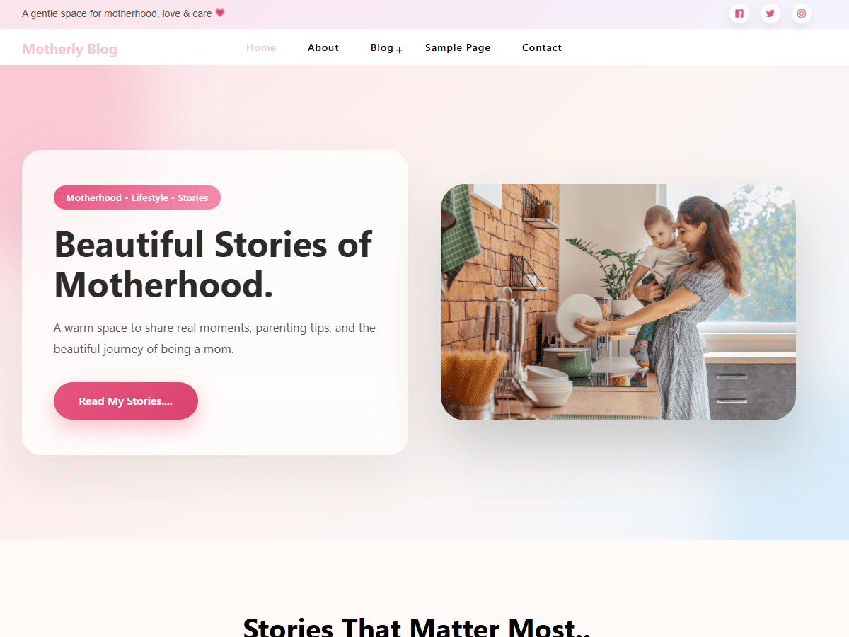 Motherly Blog theme screenshot