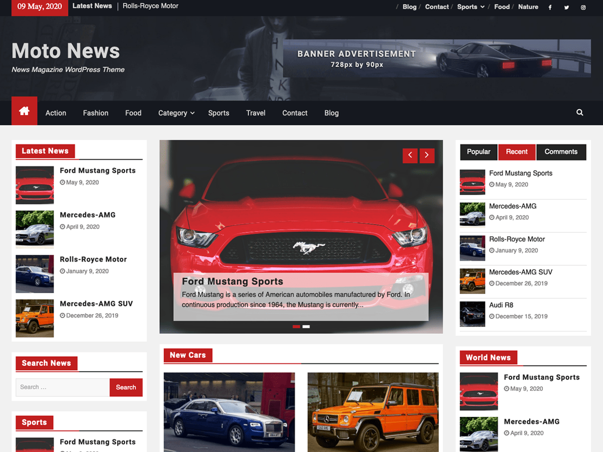 Moto News theme screenshot